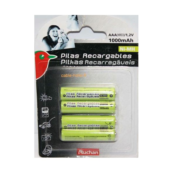 Piles rechargeables UNIROSS AAA 1000mAh Telephone (x4/x8)