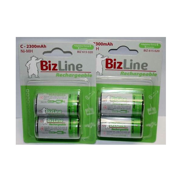 Piles rechargeables BizLine LR14 C 2300mAh NiMH