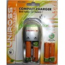 Compact Chargeur Uniross + 4 piles conserve charge 1 an
