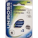 Piles rechargeable UNIROSS AAA 1000mAh NiMH Performant (x2)