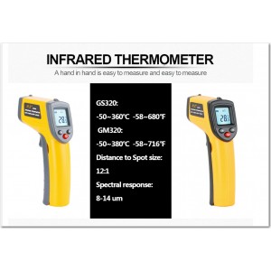 Thermomètre infrarouge 380°C à visée laser