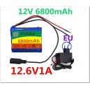 Batterie 12v 3400mAh Fijila Li-ion 12,6v Chargeur 12.6v compris