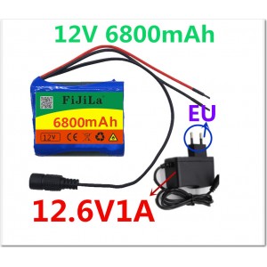 Batterie 12v 3400mAh Fijila Li-ion 12,6v Chargeur 12.6v compris