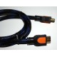 Cable HDMI Tresse Bleu 0m50/1m50/1m80 M/M Full HD Plaqué OR DVD FREEBOX - PS3 - XBOX